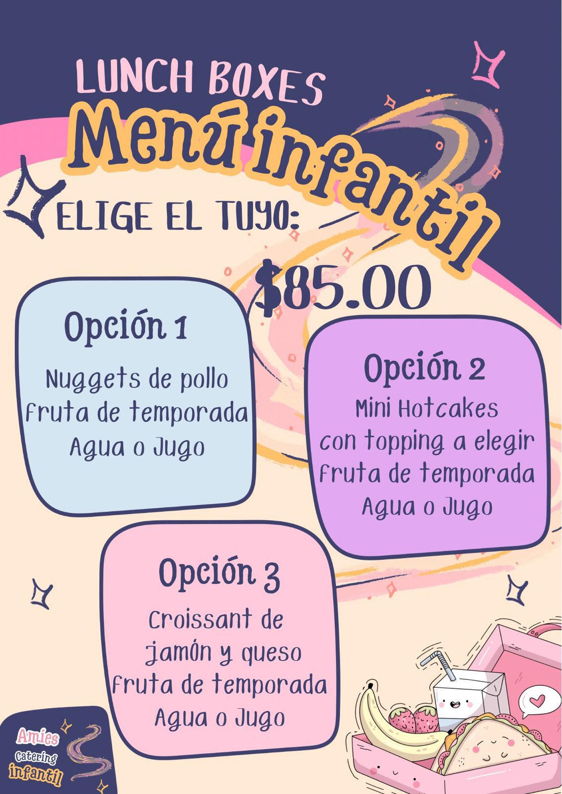 Menú Opción 1, 2 y 3